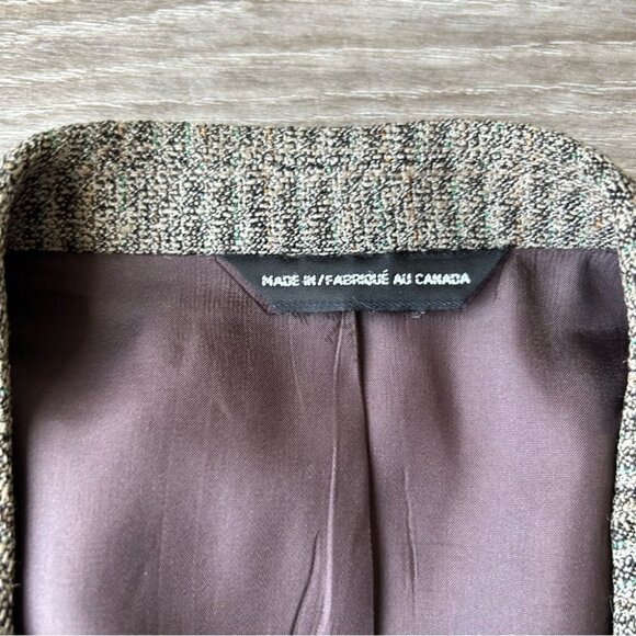 Vintage  Hyde Park Moores Union Made Striped Wool Silk Blend Blazer - Picture 4 of 15